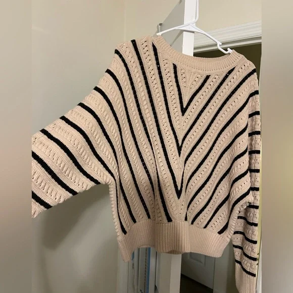 Ann Taylor Factory Knit Striped Sweater (Large) ⭐️NWT⭐️ - Picture 2 of 6